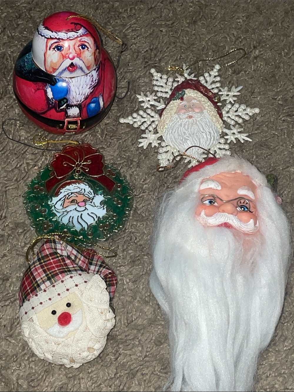 Santa Claus Christmas vintage ornaments